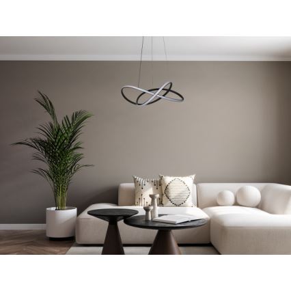 LED-himmennettävä riippuvalaisin vaijerilla LED/85W/230V 3000–6500K Ø 60 cm + kaukosäädin