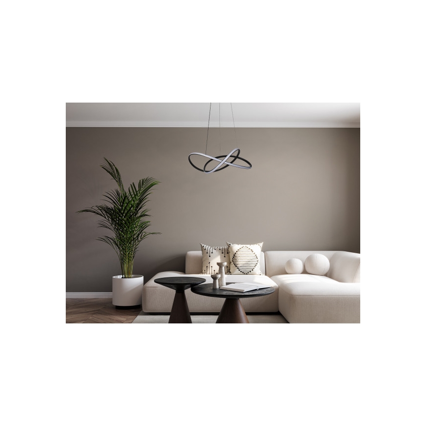 LED-himmennettävä riippuvalaisin vaijerilla LED/85W/230V 3000–6500K Ø 60 cm + kaukosäädin