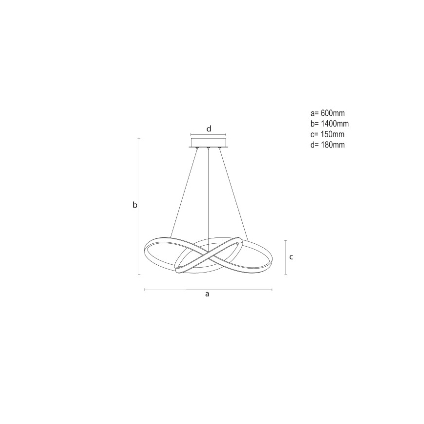 LED-himmennettävä riippuvalaisin vaijerilla LED/85W/230V 3000–6500K Ø 60 cm + kaukosäädin