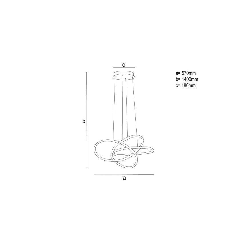 LED Himmennettävä riippuvalaisin kaapelilla LED/95W/230V 3000-6500K halkaisija 57 cm + kaukosäädin