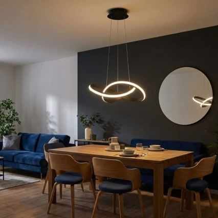 LED-himmennettävä riippuvalaisin vaijerilla SALO LED/28W/230V 3000K musta