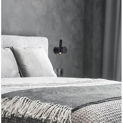 LED-himmennettävä seinäspotti PLANET LED/4W/230V musta