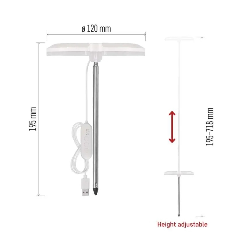 LED-himmennettävä sisäkasvilamppu GROW LED/8W/5V