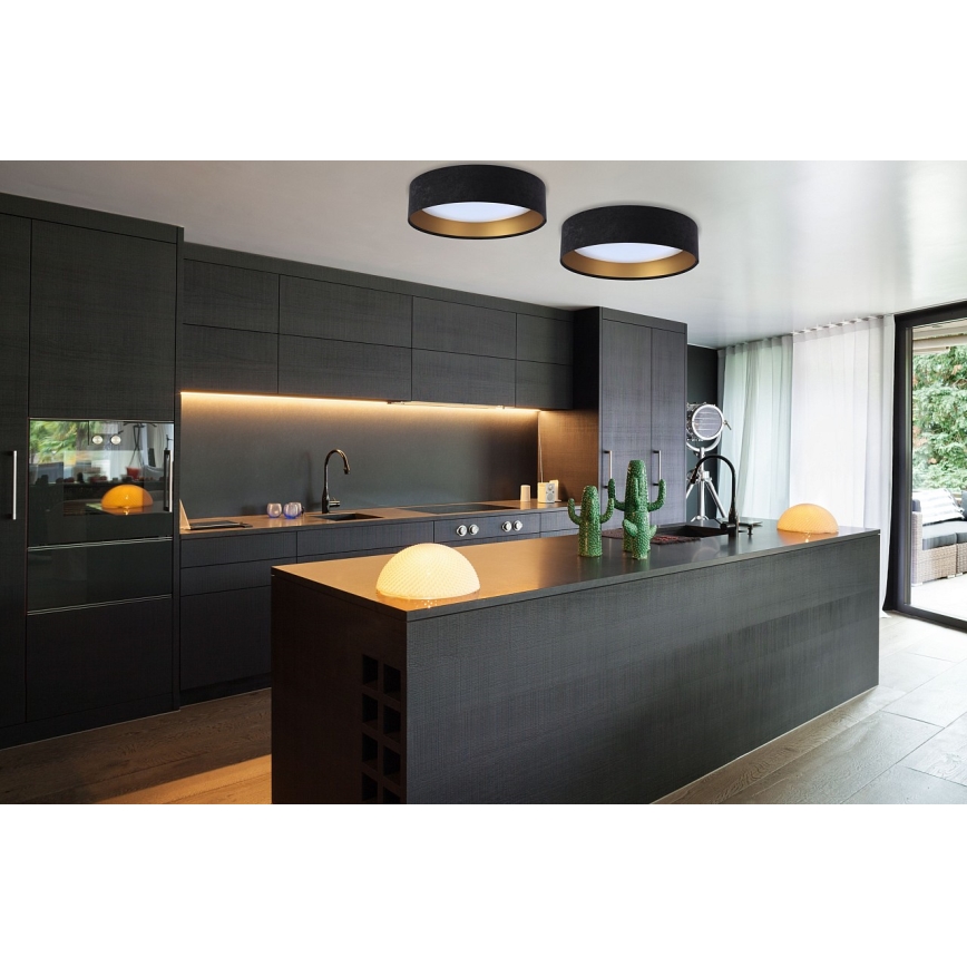 LED himmennettävä kattovalaisin SMART GALAXY LED/24W/230V Ø 44 cm musta/kulta 3000-6500K + kaukosäädin