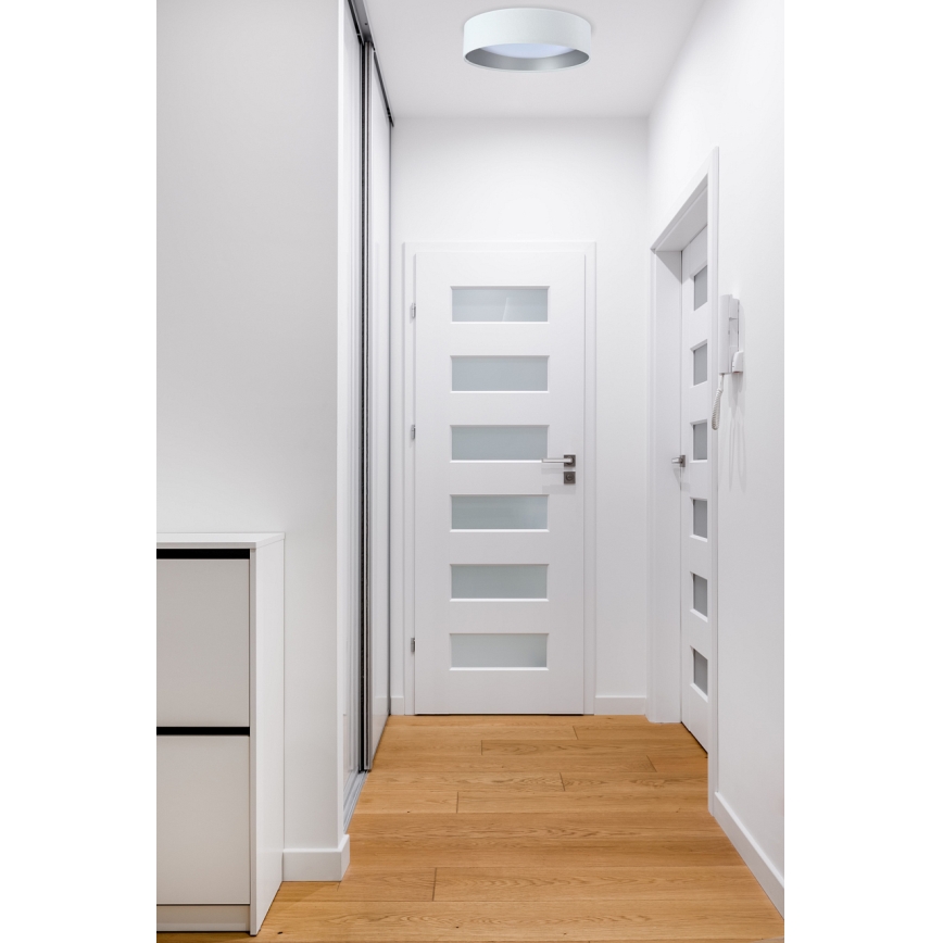 LED himmennettävä kattovalaisin SMART GALAXY LED/24W/230V Ø 44 cm valkoinen/hopea 3000-6500K + kaukosäädin