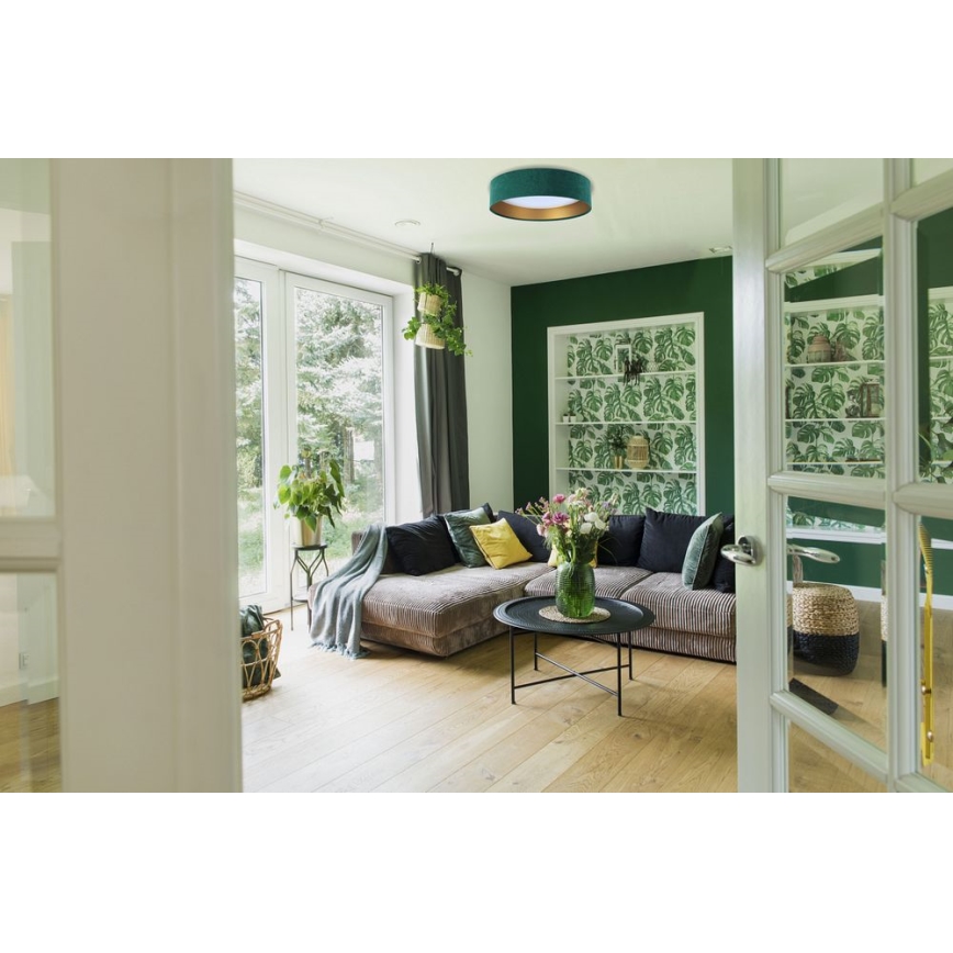 LED himmennettävä kattovalaisin SMART GALAXY LED/24W/230V Ø 44 cm vihreä/kulta 3000-6500K + kaukosäädin