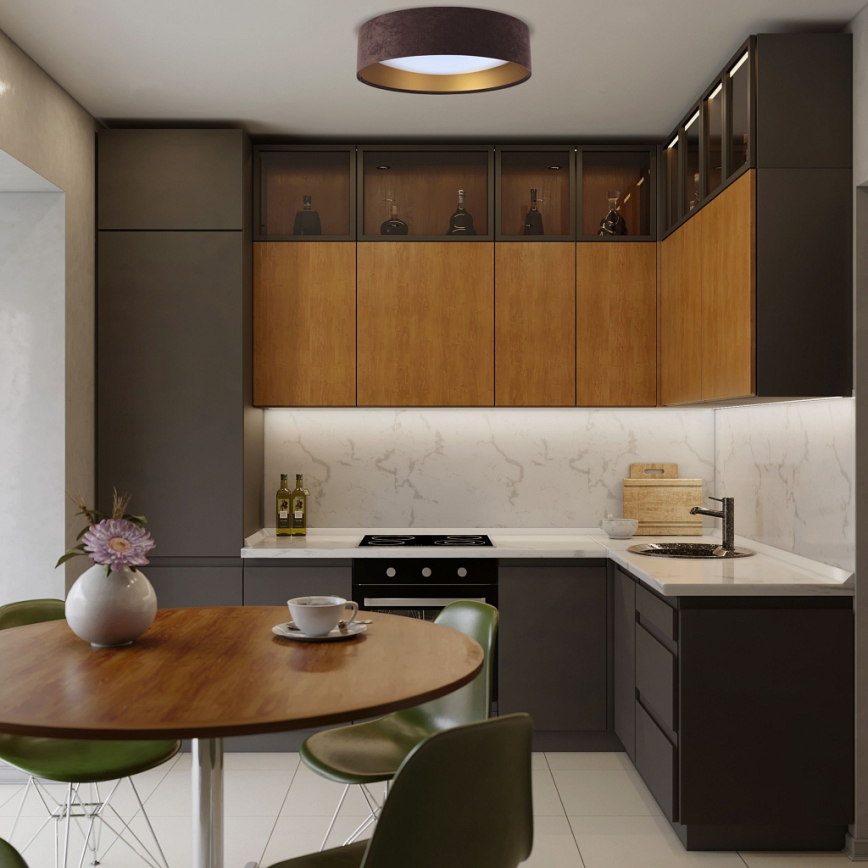 LED himmennettävä kattovalaisin SMART GALAXY LED/36W/230V halkaisija 55 cm 2700-6500K Wi-Fi Tuya ruskea/kulta + kaukosäädin