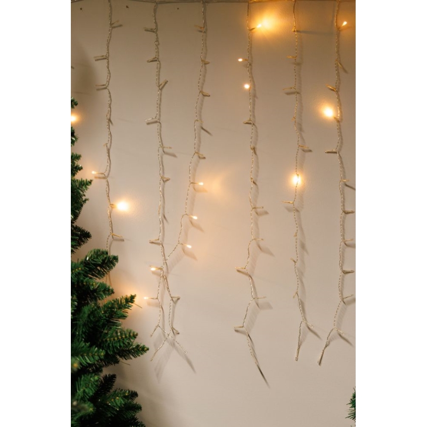 LED Himmennettävä ulko Valoverho CURTAIN 360xLED/8,4W/230V 2x2 m IP44 lämpimänvalkoinen + kauko-ohjaus
