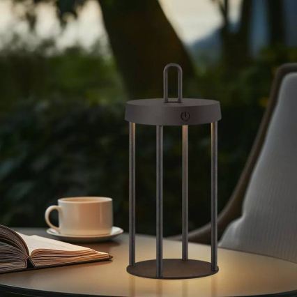 Himennettävä LED-ladattava kosketuspöytälamppu ulkokäyttöön GENTLE LED/1,5W/3,7V 3000 mAh IP44 musta