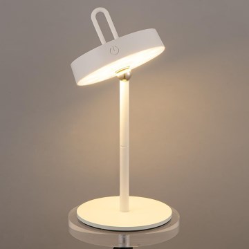 LED-himmennettävä ulkokäyttöön sopiva ladattava kosketusohjattu pöytälamppu GENTLE LED/1,5W/3,7V 3000 mAh IP44 valkoinen