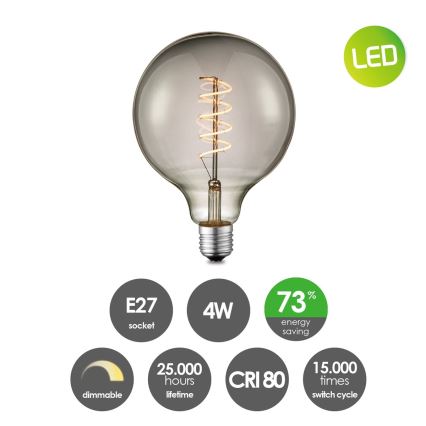 LED himmennettävä lamppu VINTAGE EDISON G125 E27/4W/230V 2200K