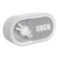 LED himmennettävä yöpöydän lamppu herätyskellolla BUNNY LED/1,2W/5V 3000K