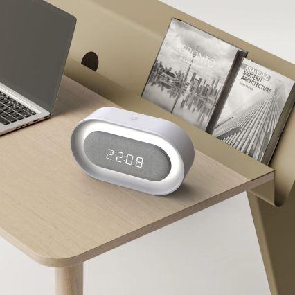 LED himmennettävä yöpöydän lamppu herätyskellolla KAJA LED/1,3W/5V 3000K