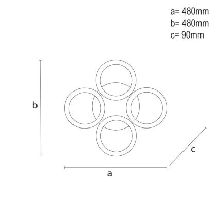 LED-himmennyskattokruunu LED/55W/230V 3000-6500K + kauko-ohjaus