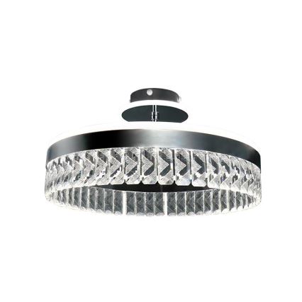 LED Himmennettävä pinta-asennettava kristallikruunu LED/75W/230V 3000-6500K mattakromi + kauko-ohjaus