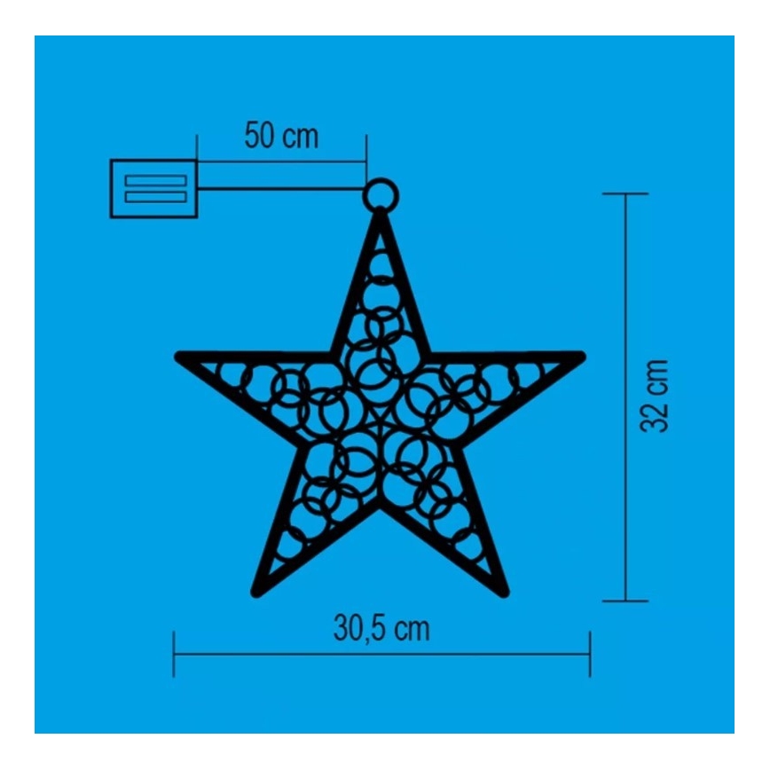 LED-ikkunakoriste 20xLED/2xAA