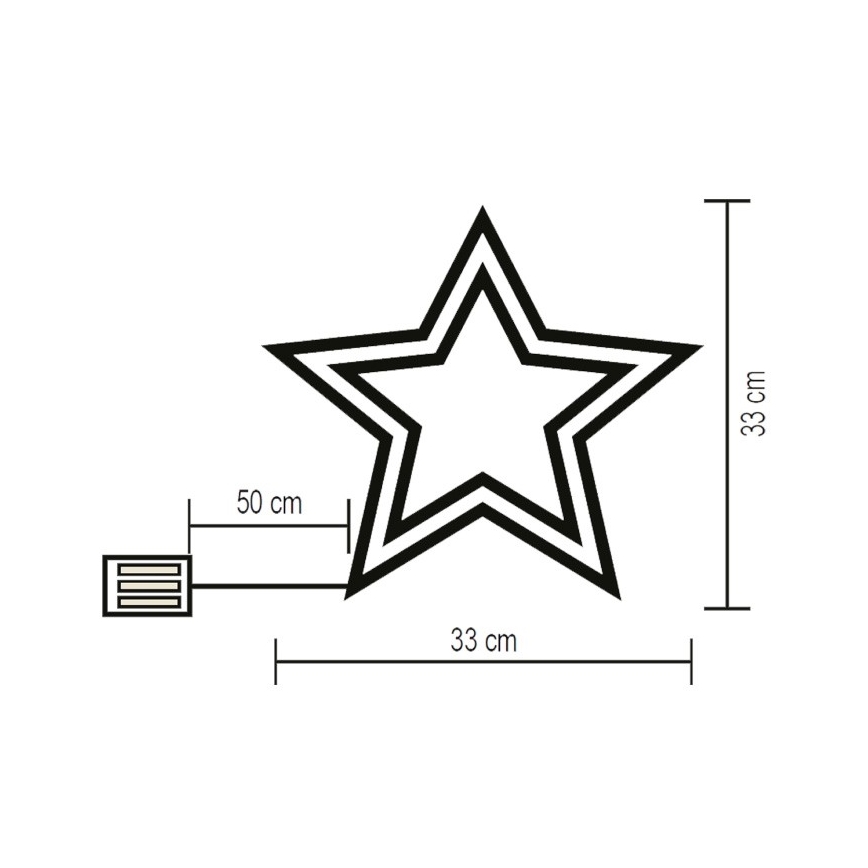 LED-ikkunakoriste LED/3xAA monivärinen