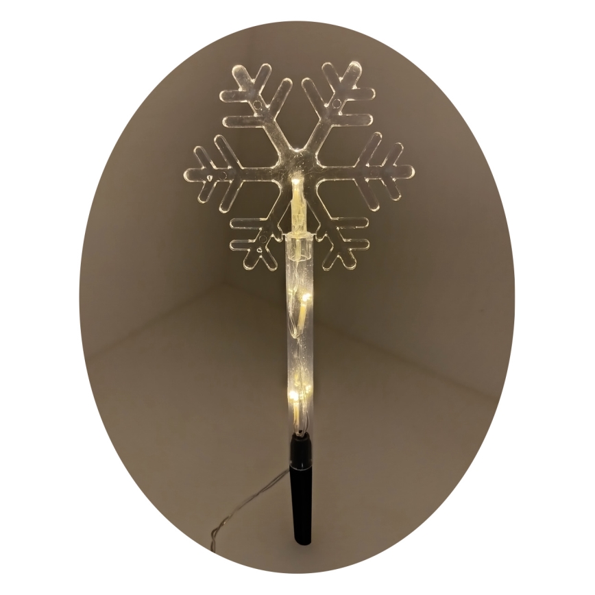 LED-jouluinen ulkokoriste 3xLED/2xAA IP44 lämmin valkoinen lumihiutale