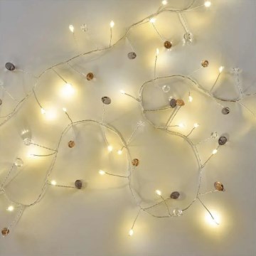 LED-jouluketju 40xLED/3xAA 1,5 m lämmin valkoinen