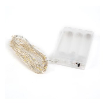 LED-jouluketju 50xLED/3xAA 5m monivärinen