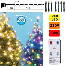 LED-jouluketju kaukosäätimellä 200xLED/230V IP44