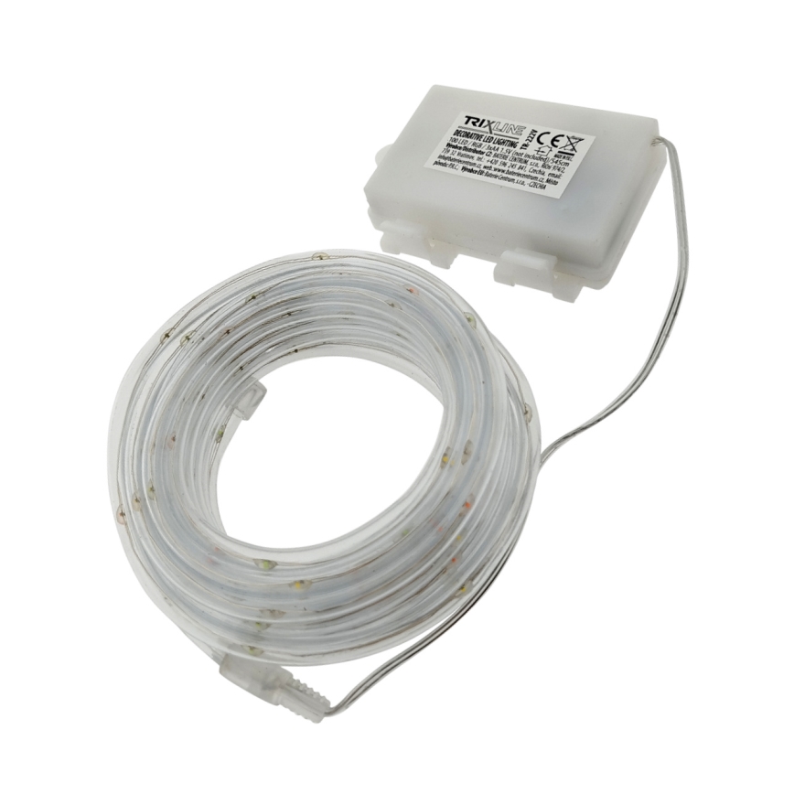 LED-jouluketju ulkokäyttöön 100xLED/3xAA 5,45 m IP44 monivärinen