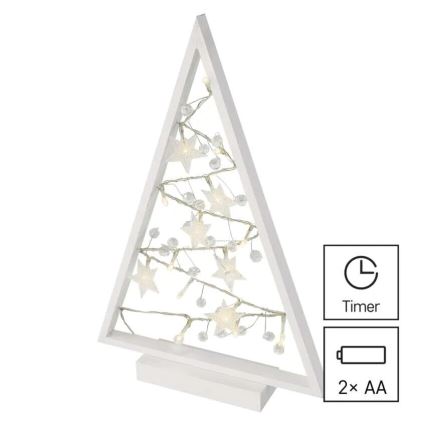 LED Joulukoriste 15xLED/2xAA kuusi
