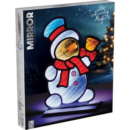 LED-joulukoriste 177xLED/230V 30,5 cm lumiukko kellolla