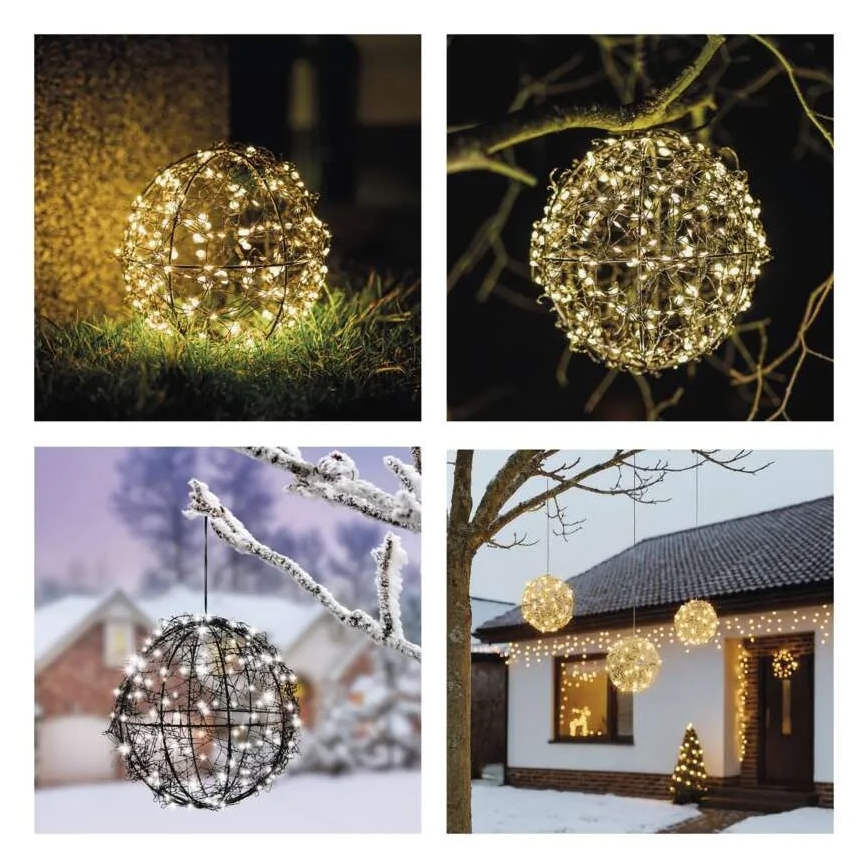 LED-joulukoriste 200xLED/230V, halkaisija 20 cm