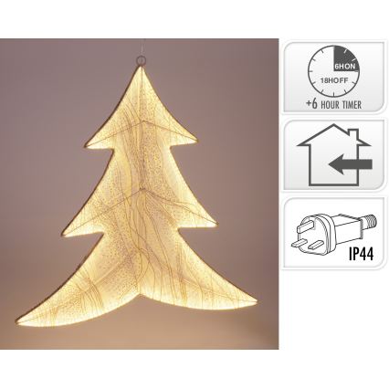 LED Joulukoriste 260xLED/6W/230V 56 cm lämmin valkoinen kuusi/kultainen