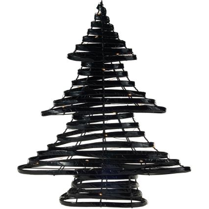 LED joulukoriste 30xLED/3xAA 40 cm lämmin valkoinen kuusi/musta