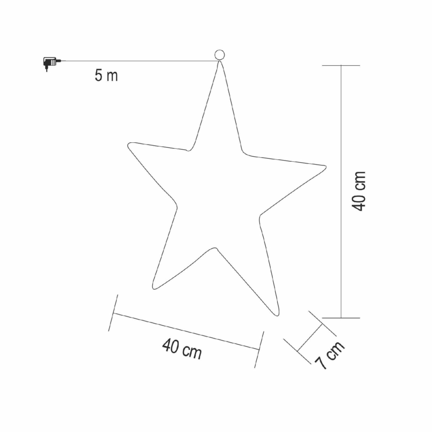 LED-joulukoriste 320xLED/230V 45 cm tähti lämmin valkoinen