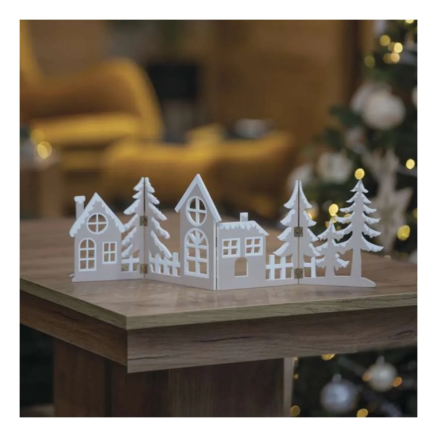 LED-joulukoriste 40xLED/2xAA lämmin valkoinen kaupunki