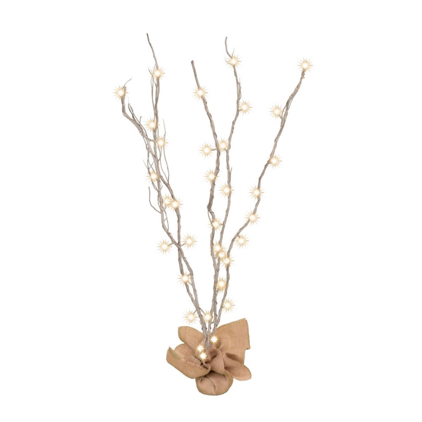 LED Joulukoriste 40xLED/3xAA hopea