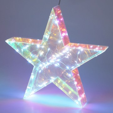 LED-joulukoriste 50xLED/3xAA 40 cm lämmin valkoinen tähti