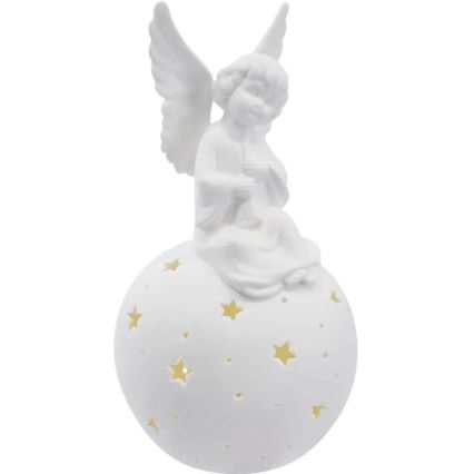 LED joulukoriste LED/0,4W/2xAA keramiikkainen enkeli