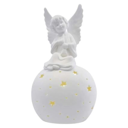 LED joulukoriste LED/0,4W/2xAA keramiikkainen enkeli