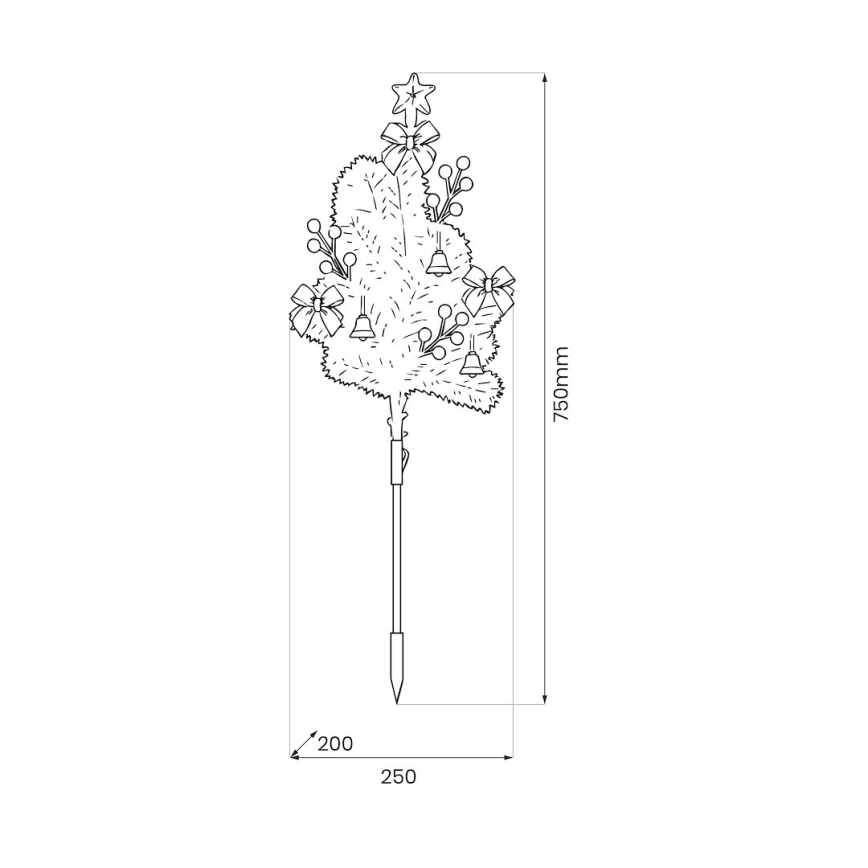LED joulukoriste LED/1W/230V 75 cm IP44 vihreä