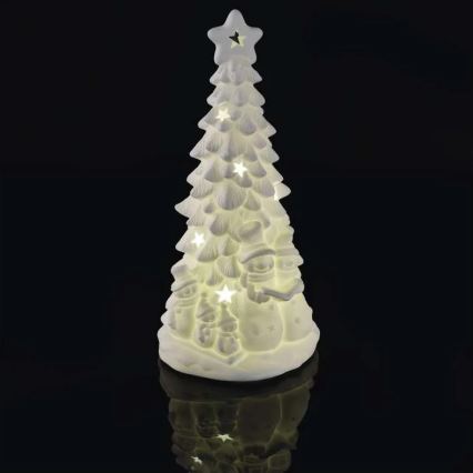 LED-joulukoriste LED/2xAA lämmin valkoinen kuusi
