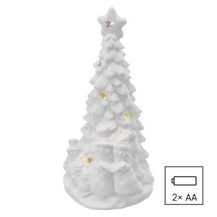 LED-joulukoriste LED/2xAA lämmin valkoinen kuusi
