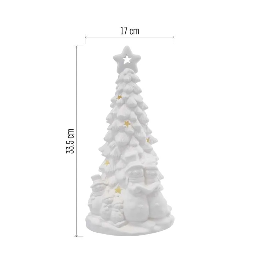 LED-joulukoriste LED/2xAA lämmin valkoinen kuusi