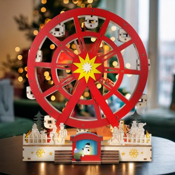 LED-joulukoriste LED/2xAA/lämpimänvalkoinen karuselli