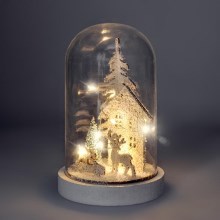 LED-joulukoriste LED/2xAAA luminen maisema talon kanssa