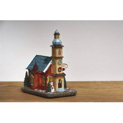 LED-joulukoriste LED/3xAA kirkko