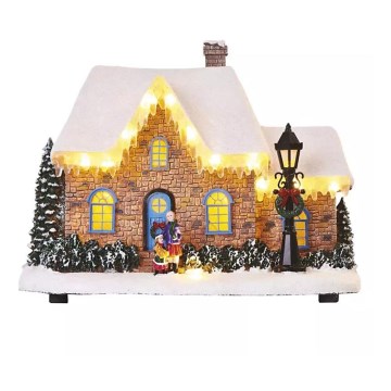 LED-joulukoriste LED/3xAA talo