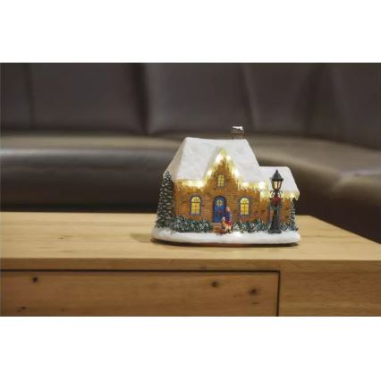 LED-joulukoriste LED/3xAA talo