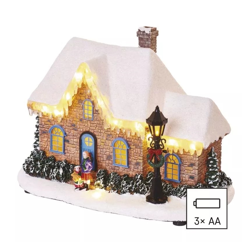 LED-joulukoriste LED/3xAA talo