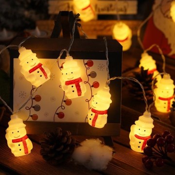 LED jouluköynnös 20xLED/3xAA/lämmin valkoinen 3,3m lumiukot