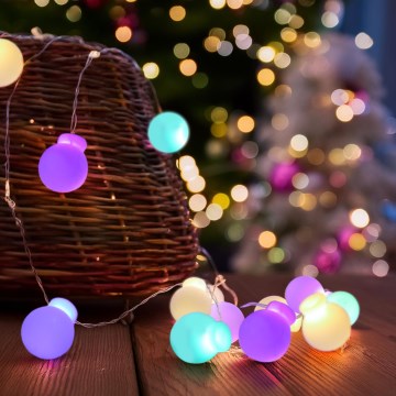 LED jouluköynnös 40xLED/2xAA 4,3 m monivärinen
