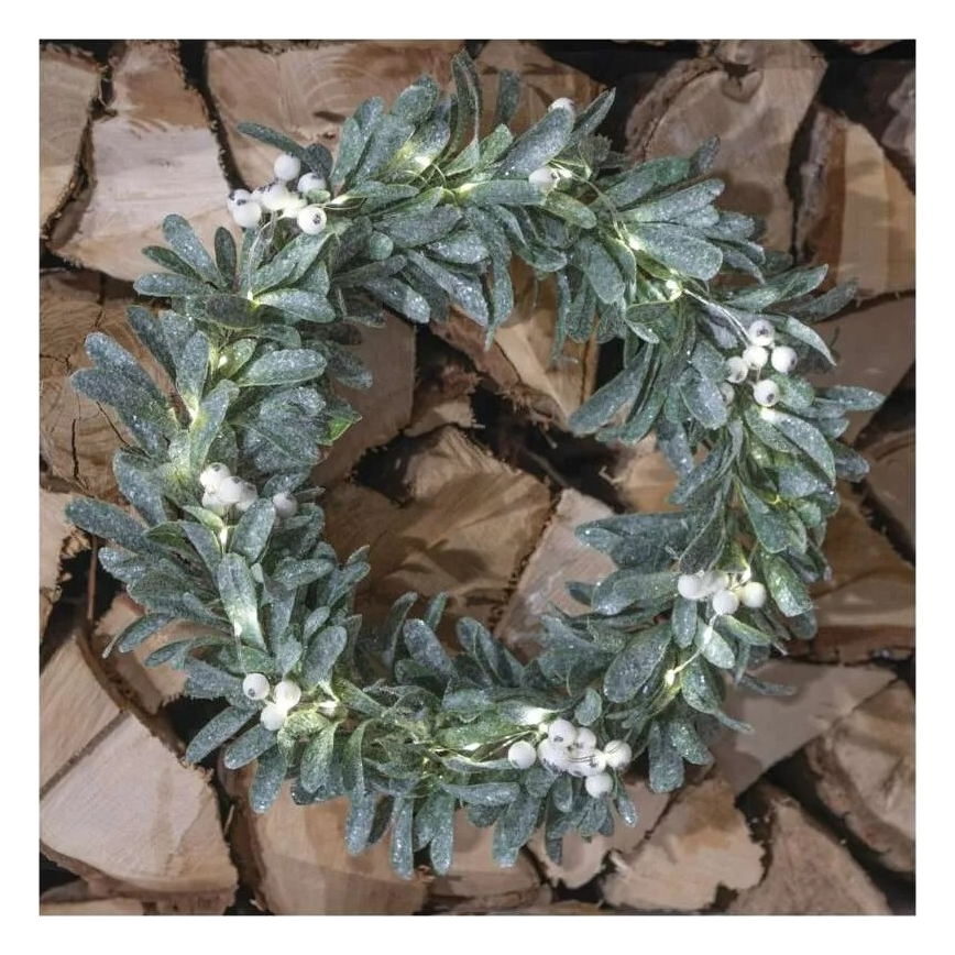 LED-joulukranssi 25xLED/3xAA, halkaisija 35 cm